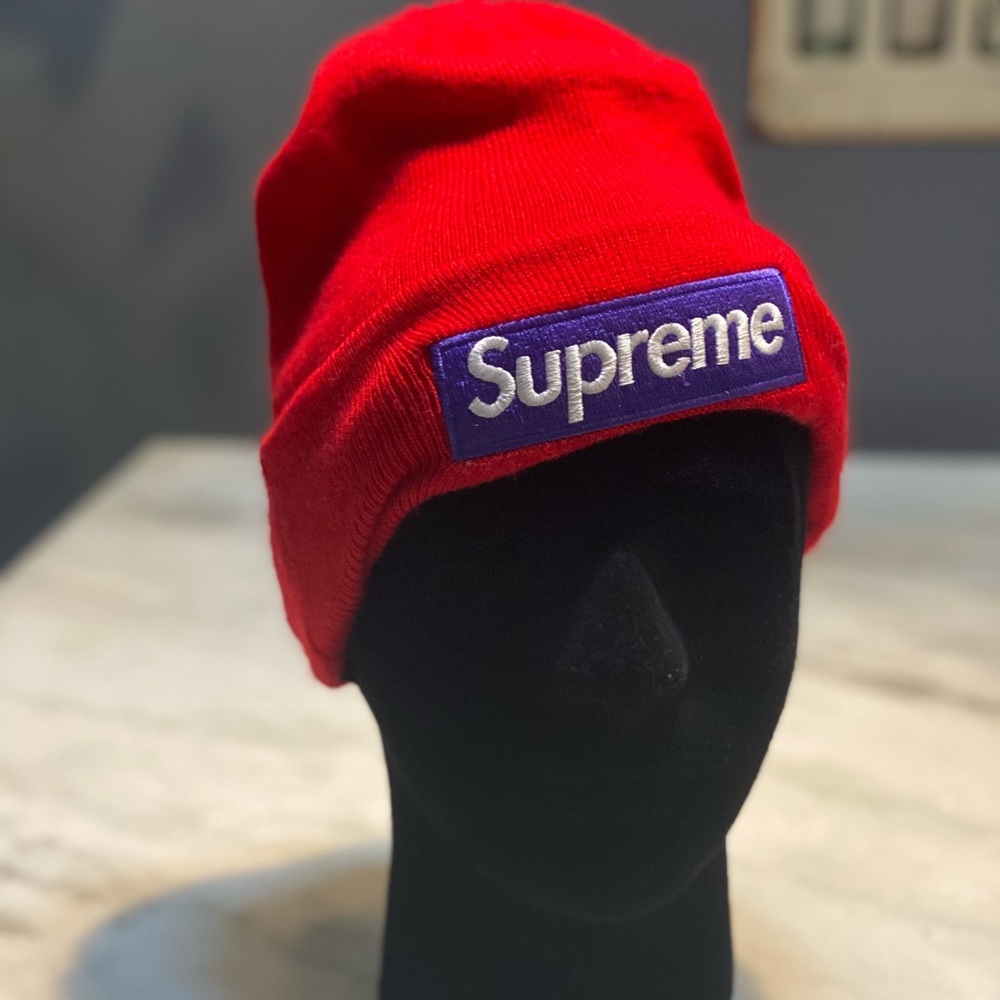 Supreme new era box logo beanie Red/Purple